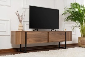Szafka pod TV w dekorze orzecha w ciemnym naturalnym kolorze 180x50x29,5 cm Serenity – Kalune Design