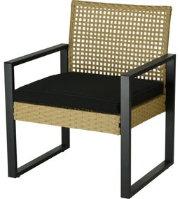 Zestaw mebli ogrodowych Gandia, 4 szt., metal,rattan PE