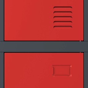 Szafa szkolna 6-skrytkowa Igor 90x45x185 cm antracyt/czerwony