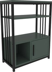 Elegancki zielono-czarny regał na książki, 60 x 80 x 29,6 cm | Płyta wiórowa pokryta melaminą w 100%, grubość 18 mm | Idealny do nowoczesneg