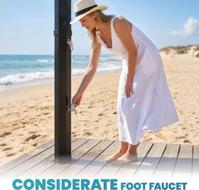 Outsunny Prysznic solarny 60 l prysznic ogrodowy z obrotową deszczownicą i kranem, regulacja temperatury | Aosom PL