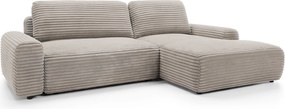 Masseno Narożnik OSSO z funkcją spania i pojemnikiem na pościel Narozniki L, Rozkładana sofa - Brązowy, AMBIENCE 05