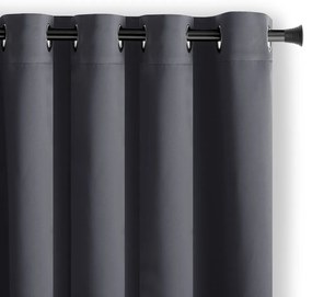 Ciemnoszara zasłona zaciemniająca 140x245 cm Eyelets – Restilo