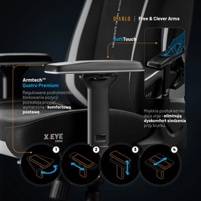 Fotel gamingowy Diablo X.Eye Prime, Normal Size, Burned Black