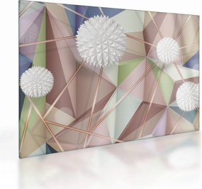 Obraz na szkle - Abstrakcja 3D w pastelowych kolorach (70x50 cm)