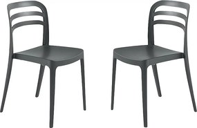 Zestaw 4 krzeseł do jadalni antracytowych „Guapa” z polipropylenu cm 50x51 82h