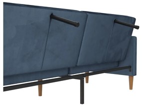 Niebieska aksamitna rozkładana sofa 207 cm Lilly – Støraa