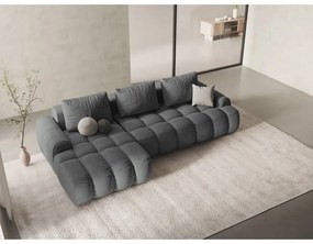 Szary rozkładany/ze schowkiem narożnik (lewostronny/z szezlongiem) Linz – Cosmopolitan Design
