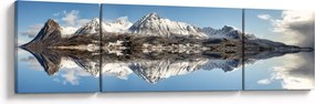 Obraz gór i ich odbicie (170x50 cm)
