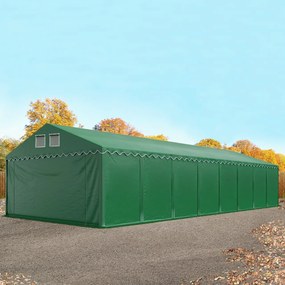 TOOLPORT 6x16m Namiot magazynowy - 2,6 m wysokość ścian bocznych, PVC 800, ciemnozielony, ze statyką (podłoże gruntowe) - (517637)