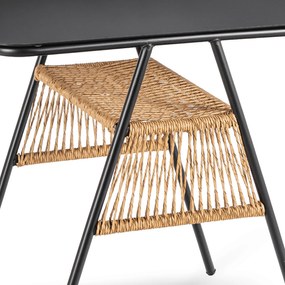 Zestaw Mebli Ogrodowych TRISTE Stolik i 2x Krzesło Brązowy/Czarny Rattan Nowoczesny
