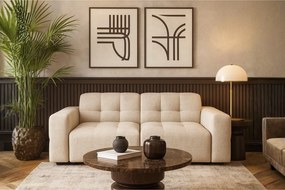 Sofa Bergamo 2-osobowa, tkanina Raven 24 kremowa – 204×102×70 cm