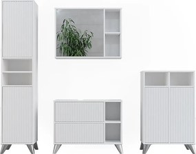 Zestaw mebli łazienkowych biały 80x30x62 leano