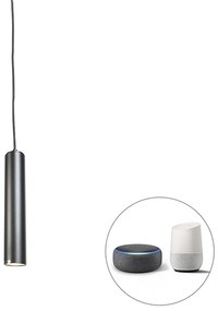 Inteligentna designerska lampa wisząca czarna w komplecie z żarówką WiFi GU10 - Tuba Small Nowoczesny Oswietlenie wewnetrzne