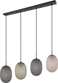 Lampa wisząca w kolorze matowej czerni ze szklanym kloszem Facette – Trio