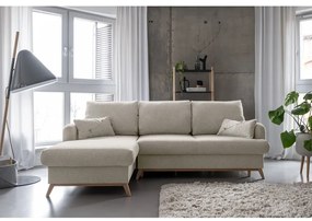 Beżowy narożnik rozkładany Miuform Scandic Lagom, lewostronny
