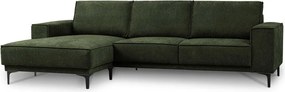Zielony narożnik z tkaniny szenilowej (lewostronny/z szezlongiem) Copenhagen – Scandic