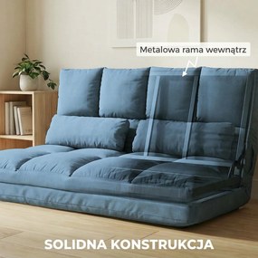 HOMCOM Wygodna Sofa Podłogowa Składana - Regulowane Oparcie, Niebieska, 102x73x60cm - Relaks w Salonie