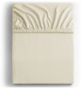 Beżowe dżersejowe prześcieradło z gumką 220x200 cm Amber – Restilo
