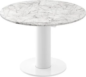 Rozkładany stół jadalniany Solo Lux z blatem w imitacji marmuru połysk