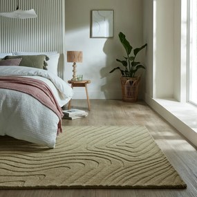 Wełniany dywan tkany ręcznie w kolorze khaki 160x230 cm Mesmerise Sage – Flair Rugs