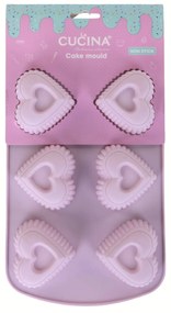 Liliowa silikonowa forma na muffiny, 27 x 17 cm