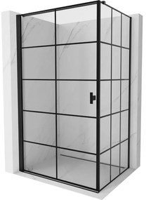 Mexen Mist-B kabina prysznicowa uchylna lewa 70 x 110 cm, czarna kratka, czarna - 8A2T-070-110-70-77-L