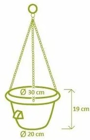 Plastia Donica samonawadniająca wisząca 30 cm, terakota, śred. 30 cm
