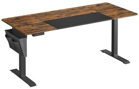 Biurko z regulacją wysokości SOLEA-X brązowe/czarne