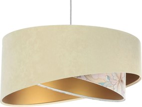Jasnobeżowa lampa wisząca welurowa H5-F04