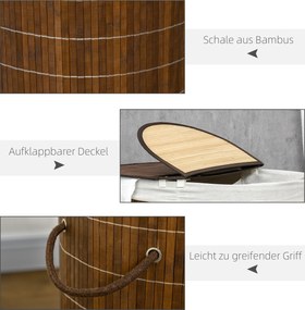 HOMCOM Kosz na pranie z pokrywą