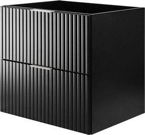 Szafka pod umywalkę, Czarny, 60 x 57 x 46 cm, uchwyt srebrny, bez blatu