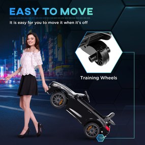 AIYAPLAY Elektryczny samochód dla dzieci Mercedes, 3-5 km/h, pilot, światła i muzyka, Czarny