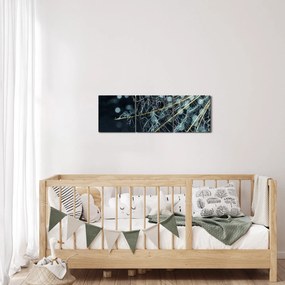 Obraz - Kwiat z pajęczyną (z zegarem) (90x30 cm)