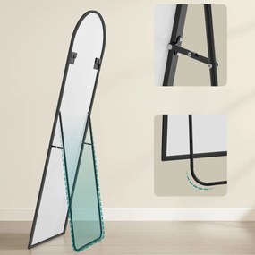 SongmicsHome Zaokrąglone lustro UMBRA, 160x50 cm, czarne