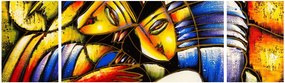Obraz - Obraz olejny, kochankowie (170x50 cm)