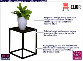 Czarny metalowy kwietnik w stylu loft - Shiner 3X