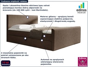 Brązowe welurowe łóżko kontynentalne 5 rozmiarów S3-H84