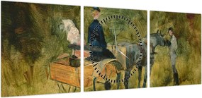 Obraz - Henri de Toulouse-Lautrec, The Trap, reprodukcje (z zegarem) (90x30 cm)