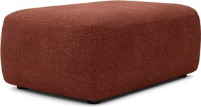 Pufa z teksturowanej tkaniny w kolorze terakota DAVISO