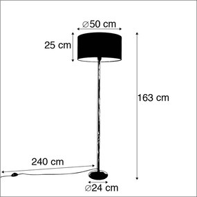 Lampa podłogowa biała klosz jasnoszary 50cm - Simplo Nowoczesny Oswietlenie wewnetrzne