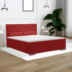 Łóżko tapicerowane z pojemnikiem i materacem EKO 180x200 cm Czerwony