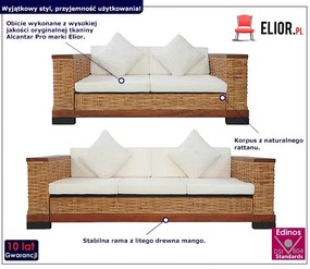 2-częsciowy 5-osobowy zestaw wypoczynkowy z naturalnego rattanu - Bublo 5A