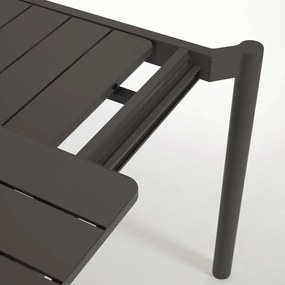 Czarny aluminiowy stół ogrodowy Kave Home Zaltana, 180x100 cm