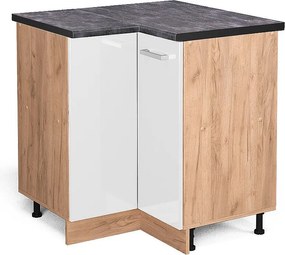Szafka narożna biały wysoki połysk 75.6x60x81.6 r-line