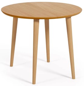 Okrągły rozkładany stół w dekorze dębu ø 90 cm Oqui – Kave Home