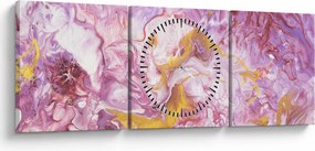 Obraz - Różwa abstrakcja (z zegarem) (90x30 cm)