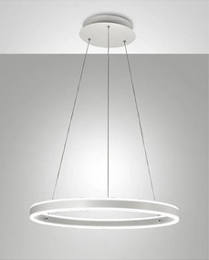 Lampa wisząca LED Palau 60W 3000K, ściemnialna, Ø60cm, biała - nowoczesny design z metalu i metakrylanu