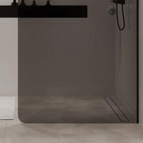 Ścianka prysznicowa WALK IN FIX grafitowa 8 mm MOLIS Grafit Round MASSI I Różne rozmiary : Kolor profili kabiny - złoty, Szerokość ścianki - 110 cm , Typ montażu - WALK in FIX (Do ściany)