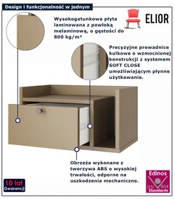 Wisząca szafka nocna z szufladą cappuccino K2-P74